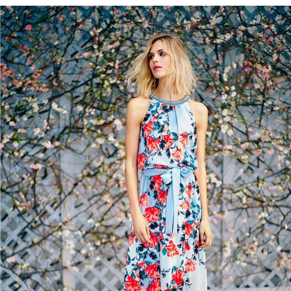 Floral Halter Neck Dress